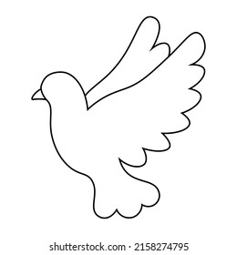 outline of a flying bird on a white background. Peace dove icon. Peace concept. Flying bird.