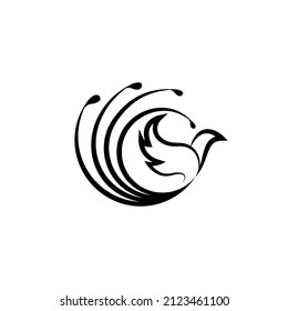 plantilla de diseño de logotipo de esquema de vuelo de fénix o águila