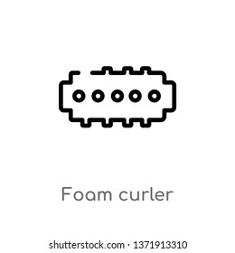 outline foam curler vector icon. isolated black simple line element illustration from beauty concept. editable vector stroke foam curler icon on white background