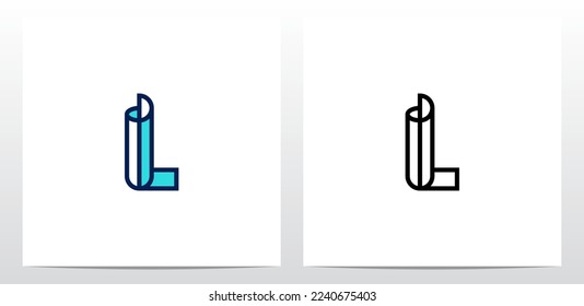 Outline Fold Letter Logo Design L