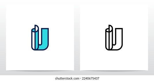Umrissbuchstaben Logo Design U