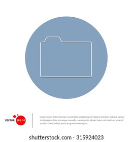 Outline folder Icon, Vector Illustration, Flat pictogram icon