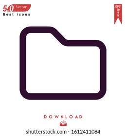 Outline folder icon. folder icon vector isolated on white background. Graphic design, material-design, nuclear element icons, mobile application, logo, user interface. EPS 10 format vector