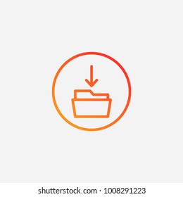 Outline folder icon.gradient illustration isolated vector sign symbol