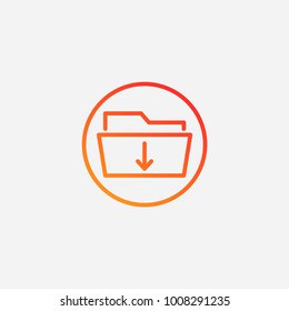 Outline folder icon.gradient illustration isolated vector sign symbol