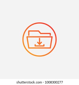 Outline folder icon.gradient illustration isolated vector sign symbol