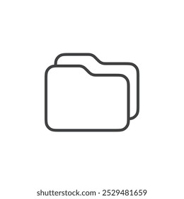 An outline of a folder, representing organization, file management, or storage.