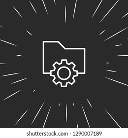 Outline folder setting icon illustration isolated vector sign symbol