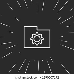 Outline folder setting icon illustration isolated vector sign symbol