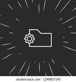 Outline folder setting icon illustration isolated vector sign symbol