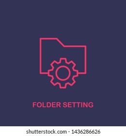 Outline folder setting icon.folder setting vector illustration. Symbol for web and mobile
