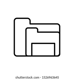 Outline folders vector icon editable vector stroke