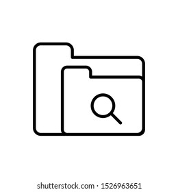 Outline folders vector icon editable vector stroke