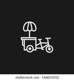 Outline food cart vector icon. Food cart illustration for web, mobile apps, design. Food cart vector symbol.