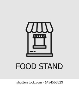 Outline food stand vector icon. Food stand illustration for web, mobile apps, design. Food stand vector symbol.