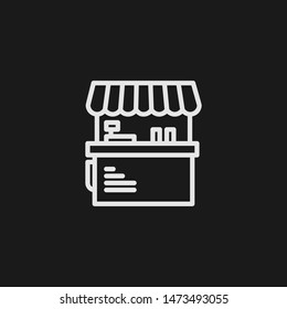 Outline food stand vector icon. Food stand illustration for web, mobile apps, design. Food stand vector symbol.