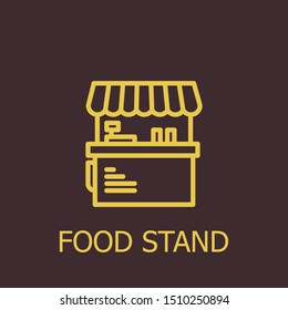 Outline food stand vector icon. Food stand illustration for web, mobile apps, design. Food stand vector symbol.