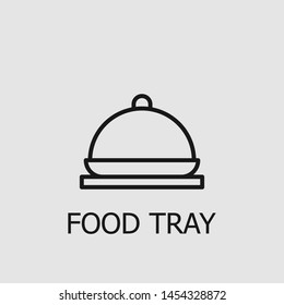 Outline food tray vector icon. Food tray illustration for web, mobile apps, design. Food tray vector symbol.