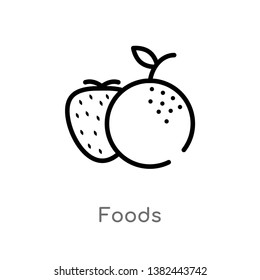 outline foods vector icon. isolated black simple line element illustration from food concept. editable vector stroke foods icon on white background
