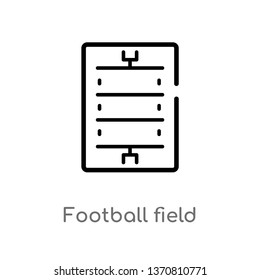 outline football field vector icon. isolated black simple line element illustration from american football concept. editable vector stroke football field icon on white background