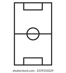 . Outline football playground top view. Sports ground for active recreation. 