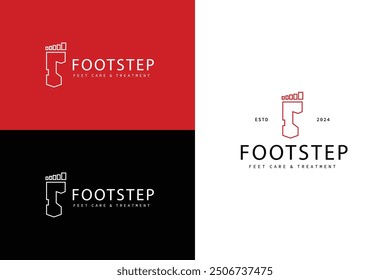 outline footstep iconic logo vector design template with strong, modern and simple styles isolated on white background