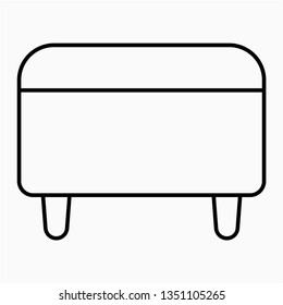 Outline footstool vector icon