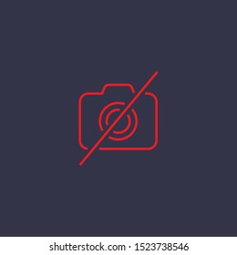 Outline forbidden camera icon.forbidden camera vector illustration. Symbol for web and mobile