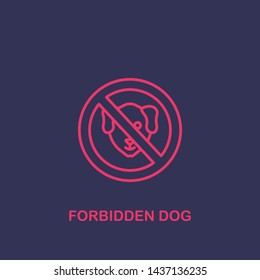 Outline forbidden dog icon.forbidden dog vector illustration. Symbol for web and mobile