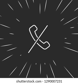 Outline forbidden handset icon illustration isolated vector sign symbol