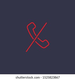 Outline forbidden handset icon.forbidden handset vector illustration. Symbol for web and mobile