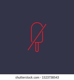 Outline forbidden ice cream icon.forbidden ice cream vector illustration. Symbol for web and mobile