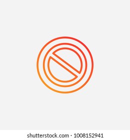 Outline forbidden icon.gradient illustration isolated vector sign symbol
