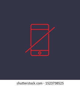 Outline forbidden smartphone icon.forbidden smartphone vector illustration. Symbol for web and mobile