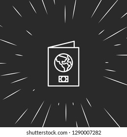 Outline foreign passport icon illustration isolated vector sign symbol