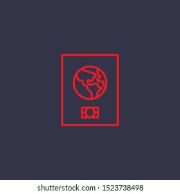 Outline foreign passport  icon.foreign passport  vector illustration. Symbol for web and mobile