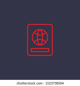 Outline foreign passport icon.foreign passport vector illustration. Symbol for web and mobile