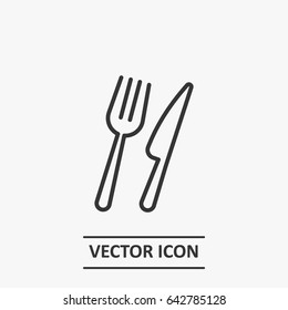 Outline Fork And Knife  Icon Illustration Vector Symbol