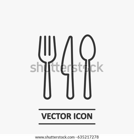 Outline fork and spoon knife   icon illustration vector symbol