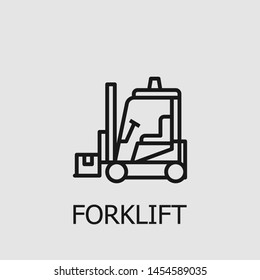 Outline forklift vector icon. Forklift illustration for web, mobile apps, design. Forklift vector symbol.