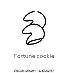 outline fortune cookie vector icon. isolated black simple line element illustration from food concept. editable vector stroke fortune cookie icon on white background