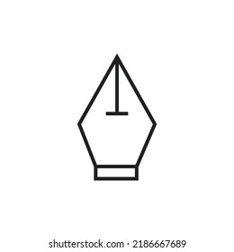 Outline fountain pen icon on white backround.