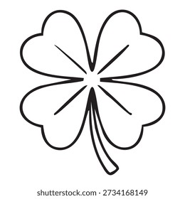 Outline of a Four- Leaf Clover four leaf clover shamrock