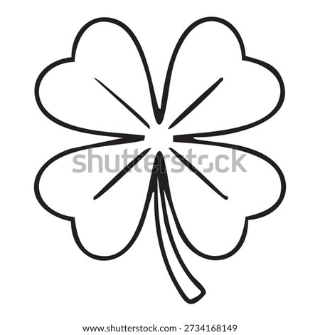 Outline of a Four- Leaf Clover four leaf clover shamrock