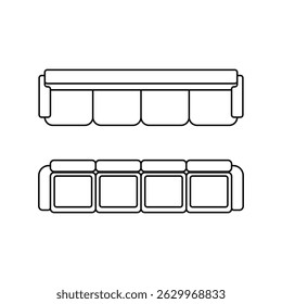 Outline of four seat sofa top view