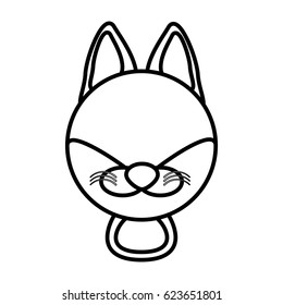 Outline Fox Head Animal Stock Vector (royalty Free) 623651801 