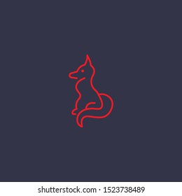 Outline fox  icon.fox  vector illustration. Symbol for web and mobile