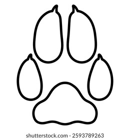 Outline fox paw print isolated