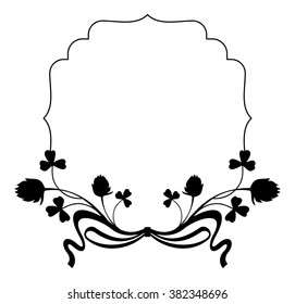 Outline frame with floral silhouette