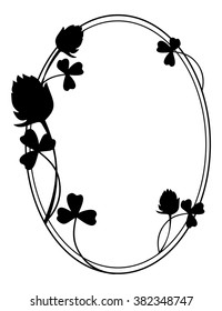 Outline frame with floral silhouette